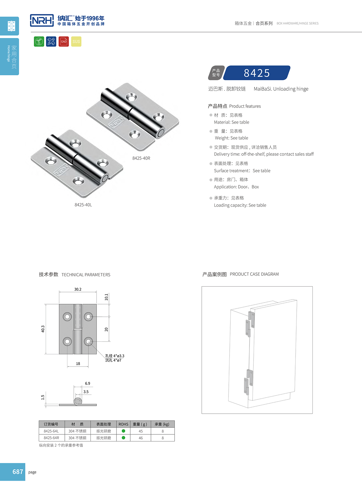 午夜AV福利影视/NRH 8425-64-Z 电箱铰链
